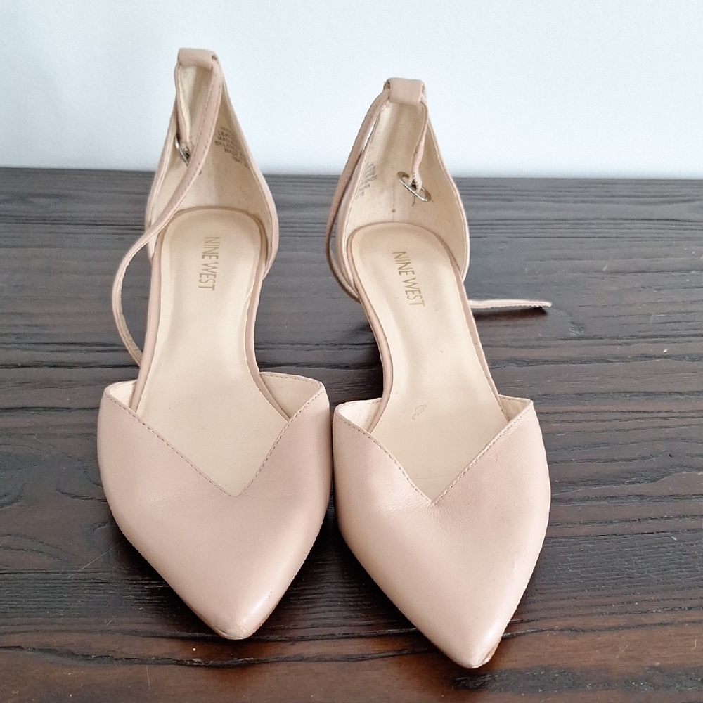 Nine West Women's Nude Leather Heels
